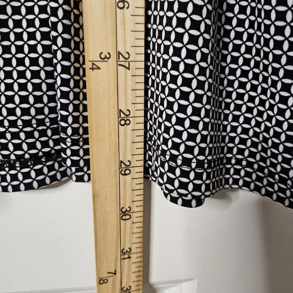 Michael Kors 2X Geo Print Tunic Blouse Bell Sleeves Chic Stretch Plus Size - Picture 11 of 11